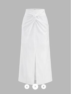 NWT Commense Cotton Linen Twisted Slit Midi Skirt Sz M